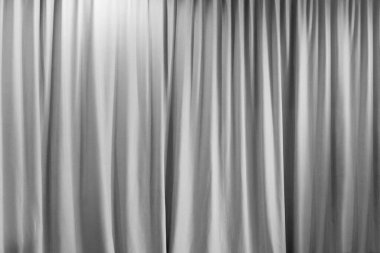 Gri perde. Zarif iç tasarım için gümüş ipek dokular. Metin eklemek için arkaplan, boş alanlar