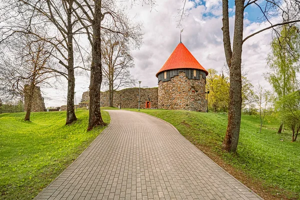 Руины Замка Ливонского Ордена Замок Мариенбург Алуксне — стоковое фото