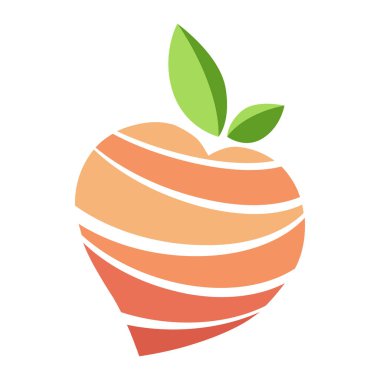 Kalp şeklinde dilimlenmiş şeftali.