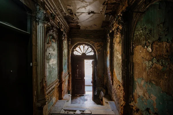Entrance Hall Old Abandoned Mansion — Φωτογραφία Αρχείου