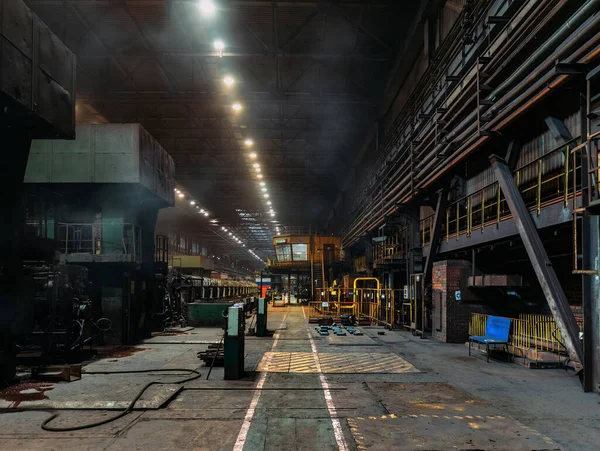 Rullade Metall Fabrik Produktionslinje Workshop För Metallbearbetning — Stockfoto