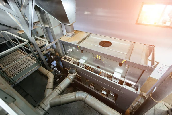 Βιομηχανική Μηχανή Ξήρανσης Σιτηρών Αγωγός Και Διαχωριστής — Φωτογραφία Αρχείου