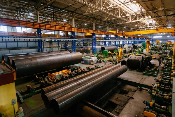 Línea Producción Moderna Fábrica Tubos Costura — Foto de Stock