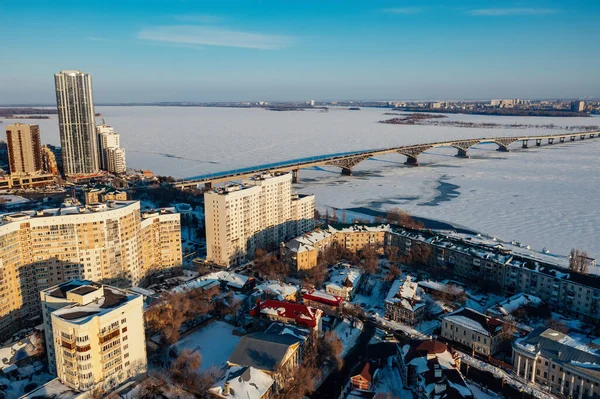 Αεροφωτογραφία Του Saratov Χειμώνα — Φωτογραφία Αρχείου