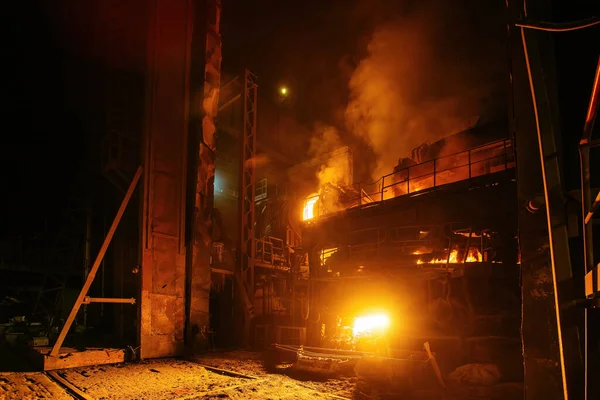 Steel Production Process Electric Blast Furnace — Stock Photo, Image