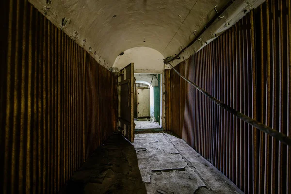 Gamla Välvda Korridoren Sovjetiska Bunkern Eko Kalla Kriget — Stockfoto