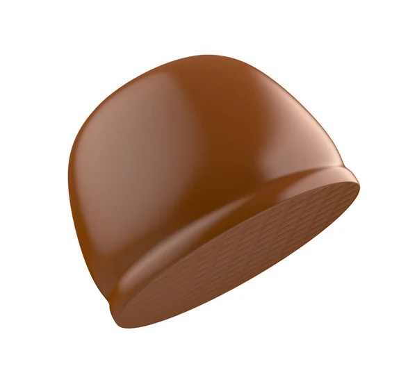 Malvavisco Recubierto Chocolate Aislado Sobre Fondo Blanco — Foto de Stock