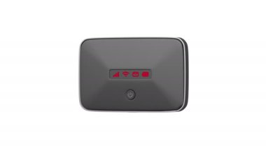 Beyaz arkaplanda 5G Wi-Fi mobil yönlendirici