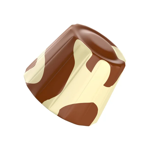 Vit Och Mjölk Choklad Godis Isolerad Vit Bakgrund — Stockfoto