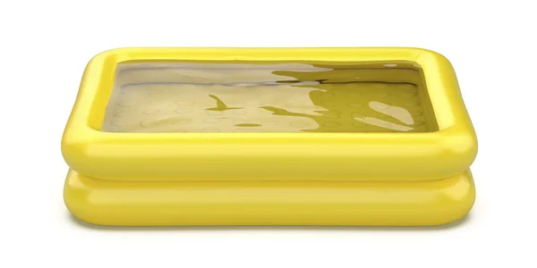 Piscina Inflable Amarilla Sobre Fondo Blanco — Foto de Stock