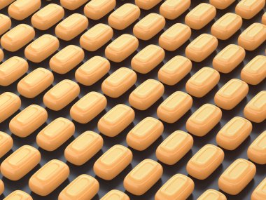 Karamelli sert şekerlerle dolu bir sürü sıra