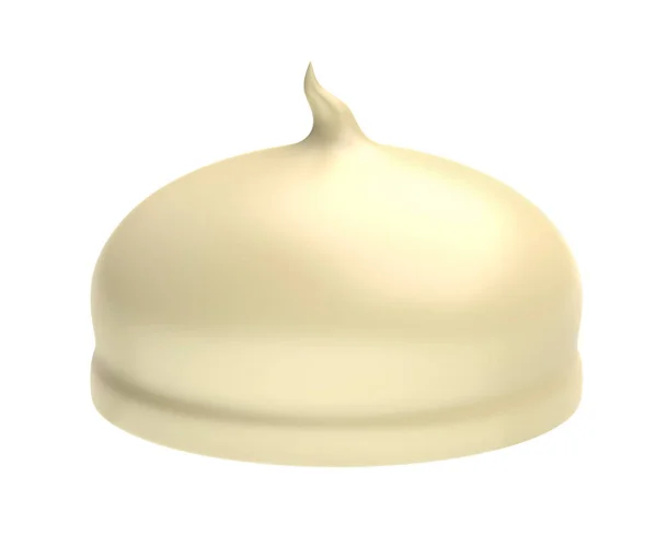 Marshmallow Potažené Bílou Čokoládou Bílém Pozadí — Stock fotografie