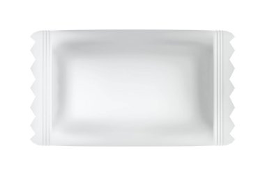 Beyaz boş kesenin ön görünümü, şekerleme ürünleri için kullanılabilir