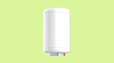 Simple electric water heater on green background