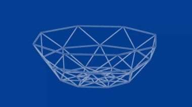 3D wire-frame model of minimalist mesh fruit bowl