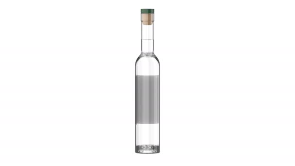Gin Bottle White Background — Vídeo de stock