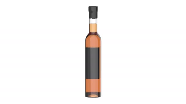 Wax Sealed Glass Bottle Blank Label Full Whisky Brandy Other — Vídeo de Stock