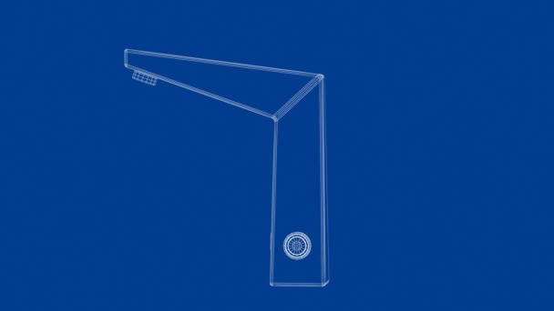 Modelo Estrutura Arame Torneira Sensor Automático Banheiro — Vídeo de Stock