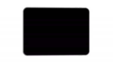 Fast spinning tablet computer on white background