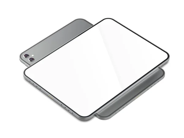 Zwei Moderne Tablet Computer Auf Weißem Hintergrund — Stockfoto