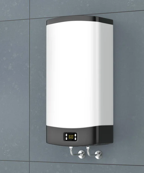 Electric Square Shaped Water Heater Bathroom — Stock Photo, Image