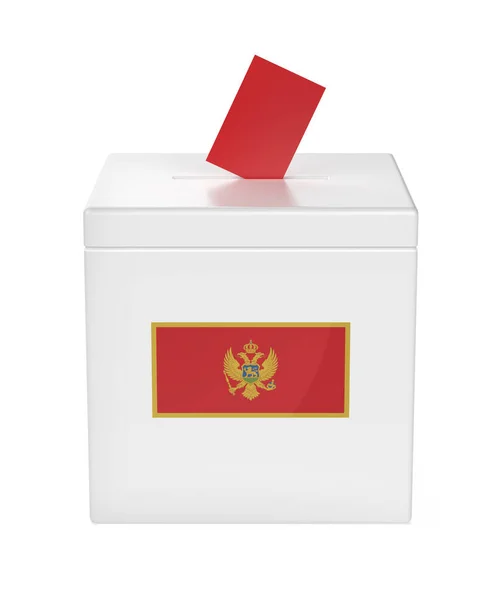 Избирательная Урна Флагом Черногории Концептуальное Изображение Выборов Черногории — стоковое фото