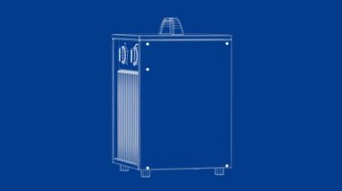 Endüstriyel elektrikli fan ısıtıcısının 3 boyutlu kablo çerçeve modeli