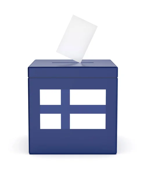 Κουτί Ψηφοδελτίων Σημαία Φινλανδίας Concept Image Elections Finland — Φωτογραφία Αρχείου