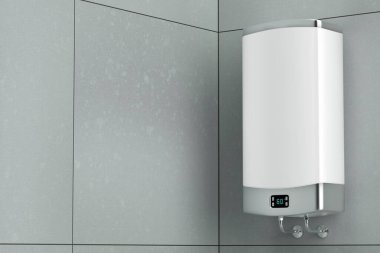 Smart storage water heater in the bathroom clipart