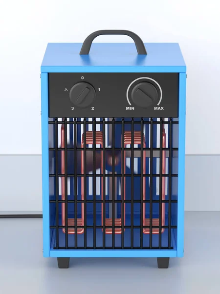 Calentador Eléctrico Industrial Azul Del Ventilador — Foto de Stock