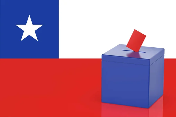 Urna Con Bandiera Chile Immagine Concettuale Elezioni Cile — Foto Stock