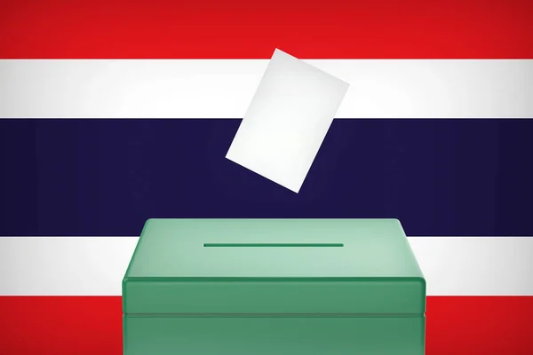 Wprowadzanie Głosowania Urny Wyborczej Koncepcja Wizerunku Wyborów Tajlandii — Zdjęcie stockowe