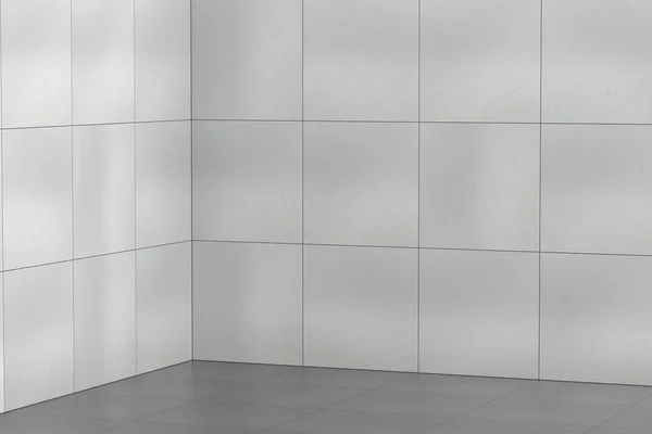 タイル張りの壁と床のある空の部屋 — ストック写真