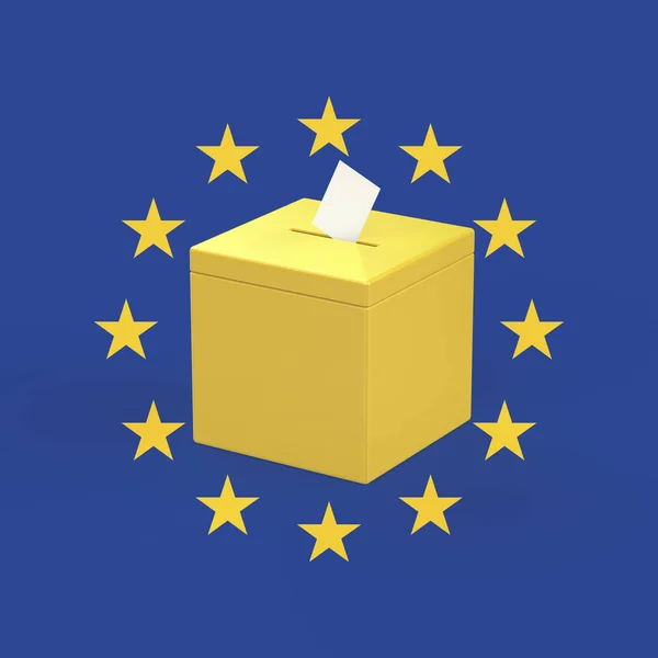 Valurna Med Europas Flagga Begreppsbild För Val Europeiska Unionen — Stockfoto
