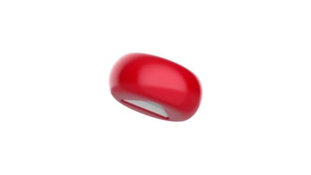 白い背景に赤い遊びボタン — ストック動画