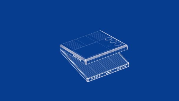 Modello Telaio Filo Dello Smartphone Pieghevole — Video Stock
