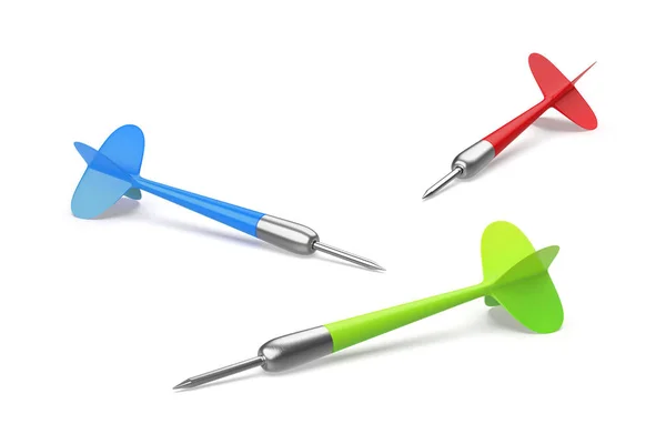 Three Arrows Different Colors White Background — Stock Photo, Image