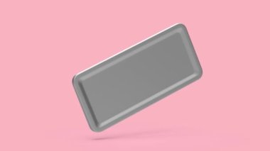 Pembe arkaplanda basit kablosuz bilgisayar klavyesi