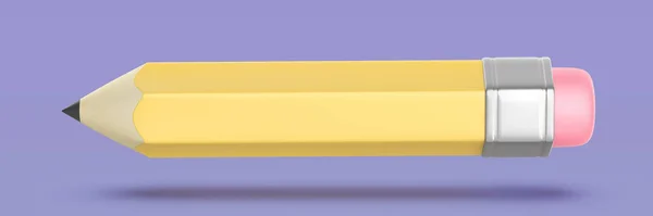 Gelber Bleistift Auf Violettem Hintergrund — Stockfoto