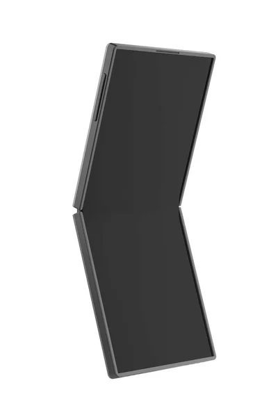 白い背景に隔離された空の画面を持つ折り畳み式のスマートフォン — ストック写真