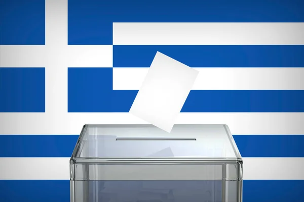 Inserting Vote Ballot Box Concept Image Election Greece — Stock Photo, Image
