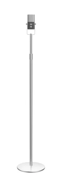 Silver Audio Microphone Stand White Background — Stock Photo, Image