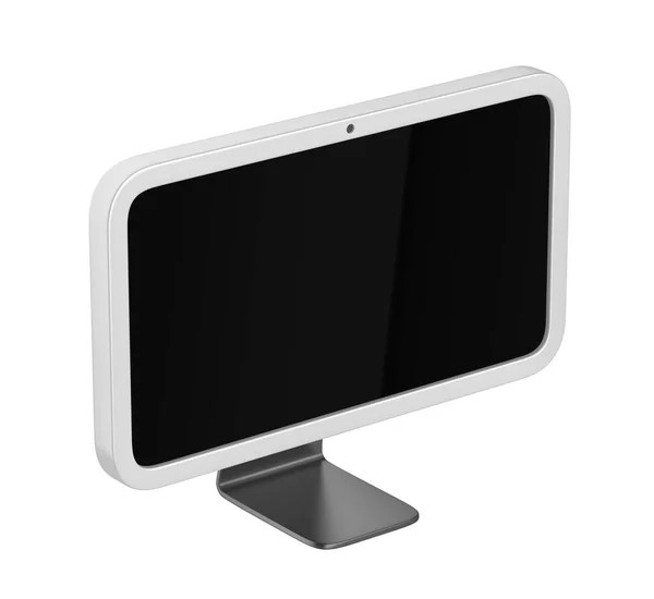 白の背景にシンプルなワイドスクリーンコンピュータモニタ — ストック写真