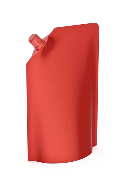 Sacchetto Stand Rosso Con Beccuccio Sfondo Bianco — Foto Stock