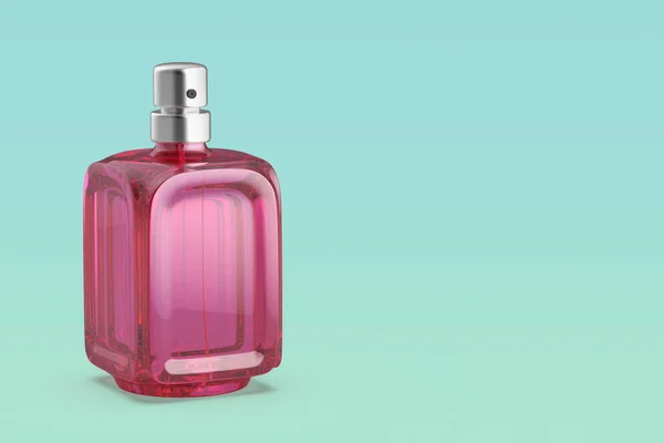 Frasco Perfume Vidro Luxo Fundo Cor — Fotografia de Stock