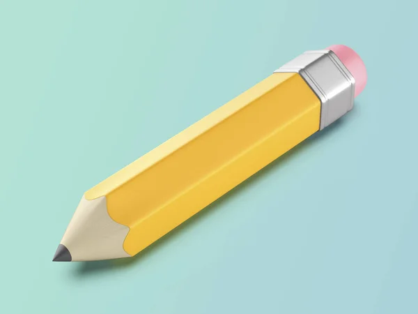 Desenhos Animados Estilo Lápis Amarelo Com Borracha Borracha Borracha — Fotografia de Stock