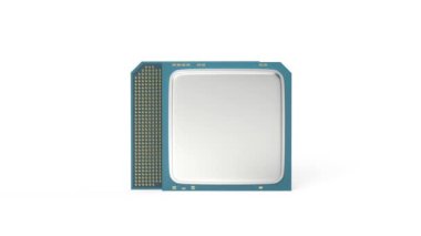 Beyaz arka planda bilgisayar işlemcileri