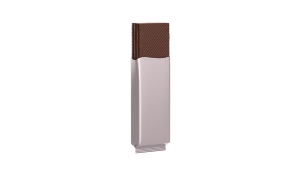 Schokoladenwaffel Auf Weißem Hintergrund — Stockvideo