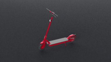 Asfaltta kırmızı modern elektrikli scooter