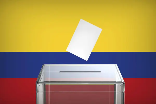 Inserimento Del Voto Nelle Urne Immagine Concettuale Elezioni Colombia — Foto Stock